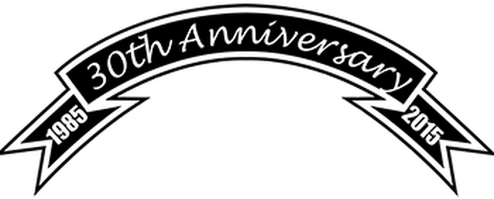 30th anniversary ribbon, 1985 to 2015